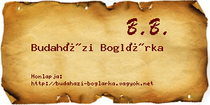 Budaházi Boglárka névjegykártya